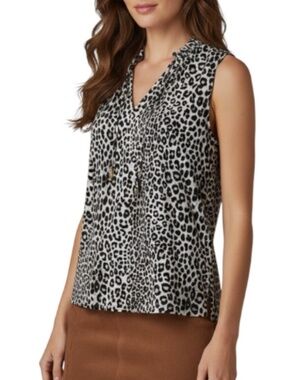 🤎 Michael Kors Sleeveless Leopard  Blouse XL
